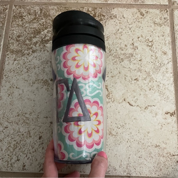 Alpha gamma delta embroidery coffee travel mug - Picture 3 of 8